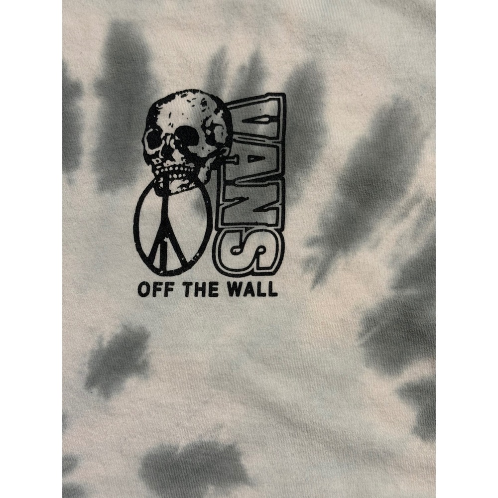 Vans Mens Tie Dye Skull Peace Sign Graphic T-Shirt Grey White Large - Picture 5 of 6